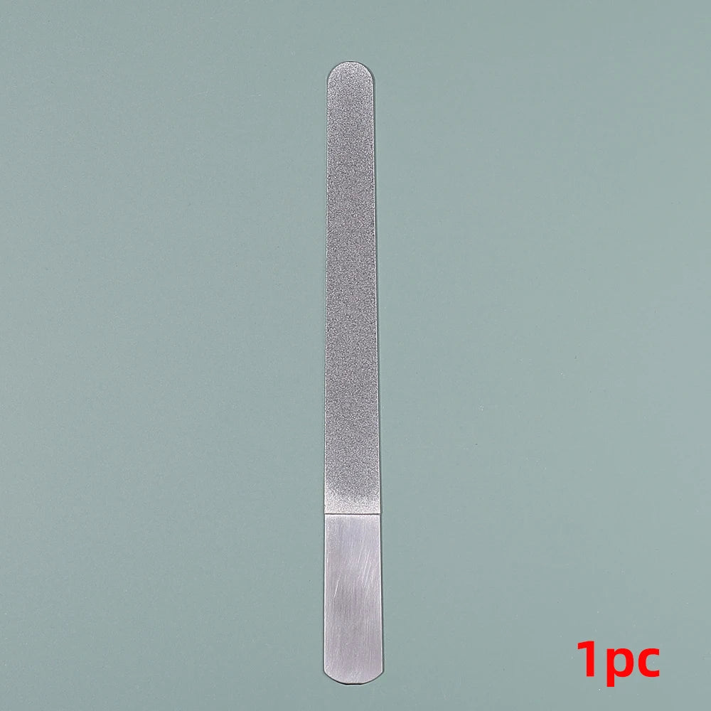 Diamond Nail File Stainless Steel Double Side Nail File Metal File Buffer Fingernails Toenails Manicure Files for Salon And Home