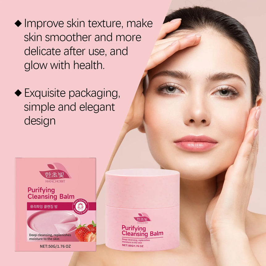 Clean Makeup Remover Cream Strawberry Dissolve Makeup Remove Dirt Blackhead Purify Pore Moisturize Nourish Makeup Remover Cream