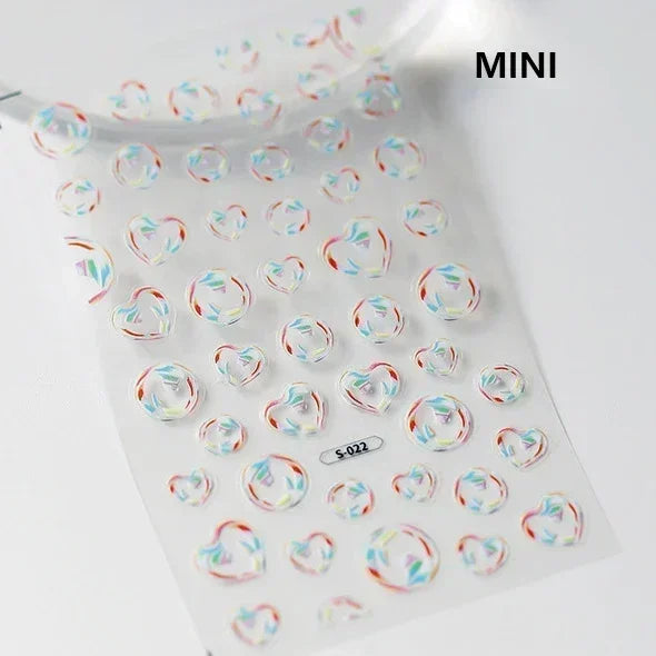 Goldfish Cavort Water Grass Lotus Flower Leaf Brocaded Carp Koi Ripple Droplet Water Bubbles 5D Nail Art Stickers Manicure Decal