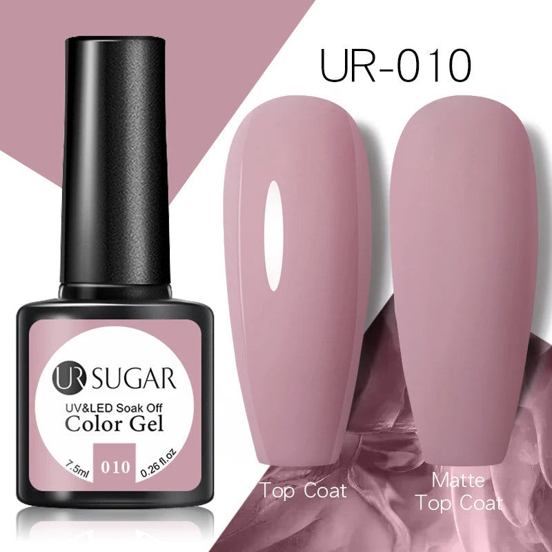 UR SUGAR 7.5ml Rose Glitter Solid Color Gel Nail Polish Jelly Nude Pink Semi Permanent DIY Nail Art UV LED Soak Off Gel
