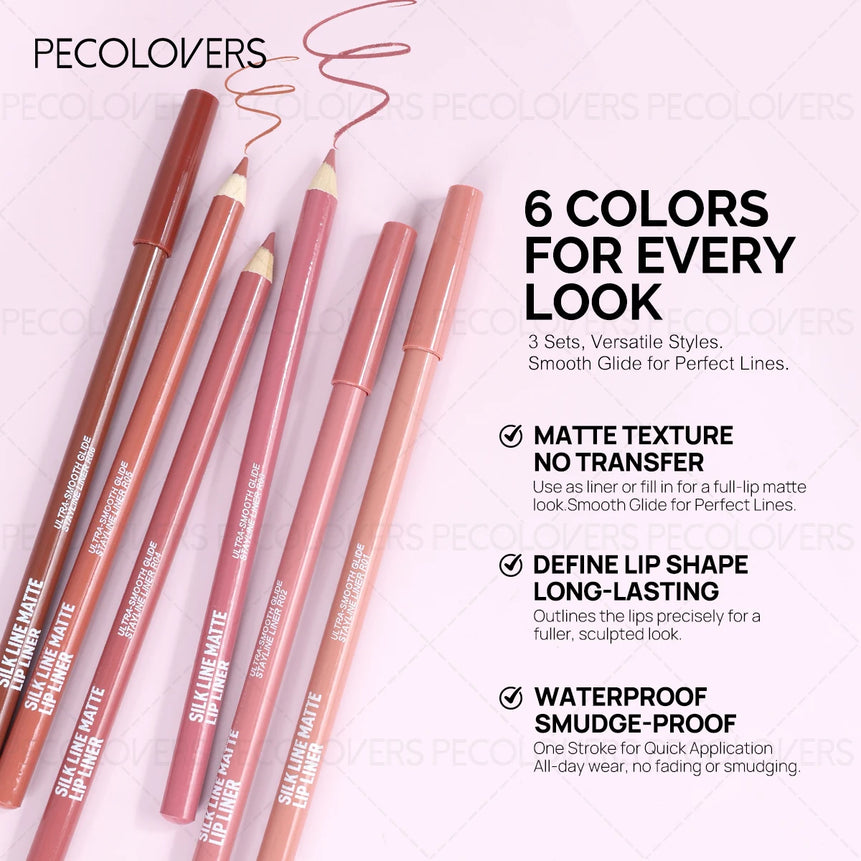 1PC Long-lasting Matte Lip Liner, Natural and Smooth Contour, Nude Makeup, Can Be Superimposed, Suitable for Christmas Makeup