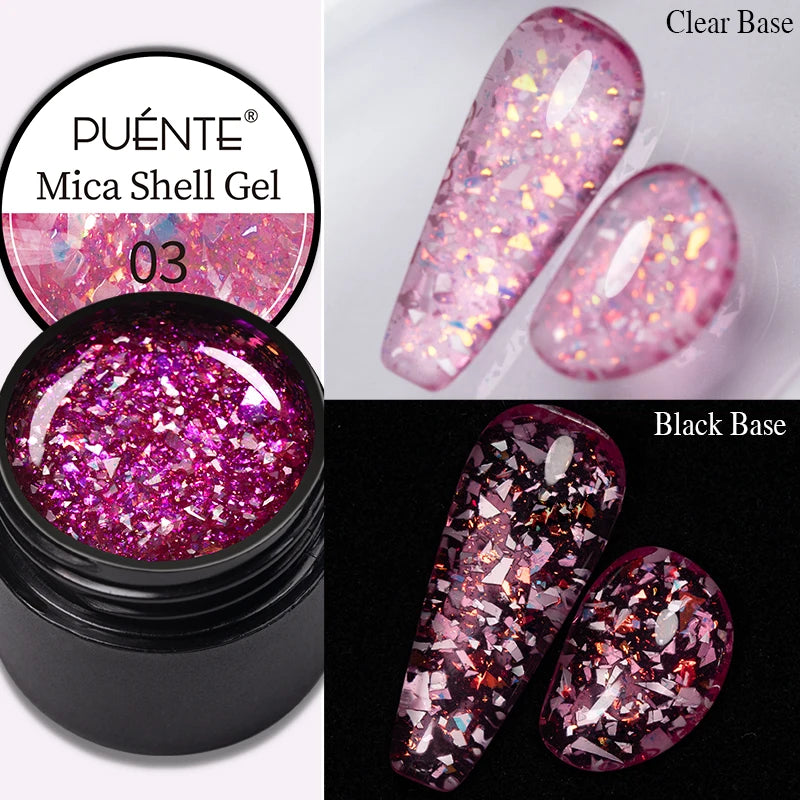 PUENTE Sparkle Platinum Gel Nail Polish 5ML Shiny Gold Silver Glitter Painting Gel Drawing Semi Permanent Varnish For Manicure