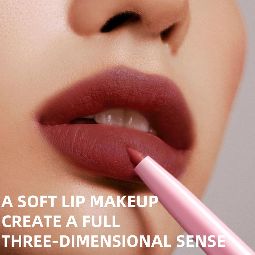 1PC Nude Brown Red Lip Liner Pencil  Outline Contour Pink Lip Tint Korean Makeup Waterproof Matte Lipstick Crayon Pen lip Balm
