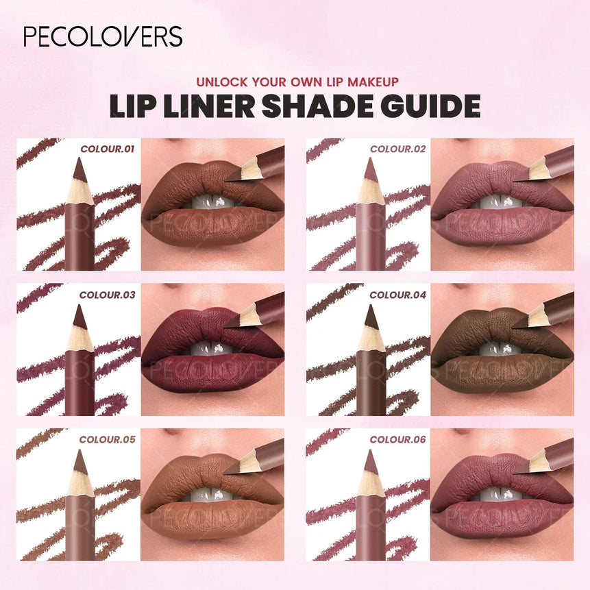 1PC Matte Lip Liner - Pencil Formula, Nude Pink/Brown/Red, Smooth Effect, Three-dimensional Lip, Beginner-friendly