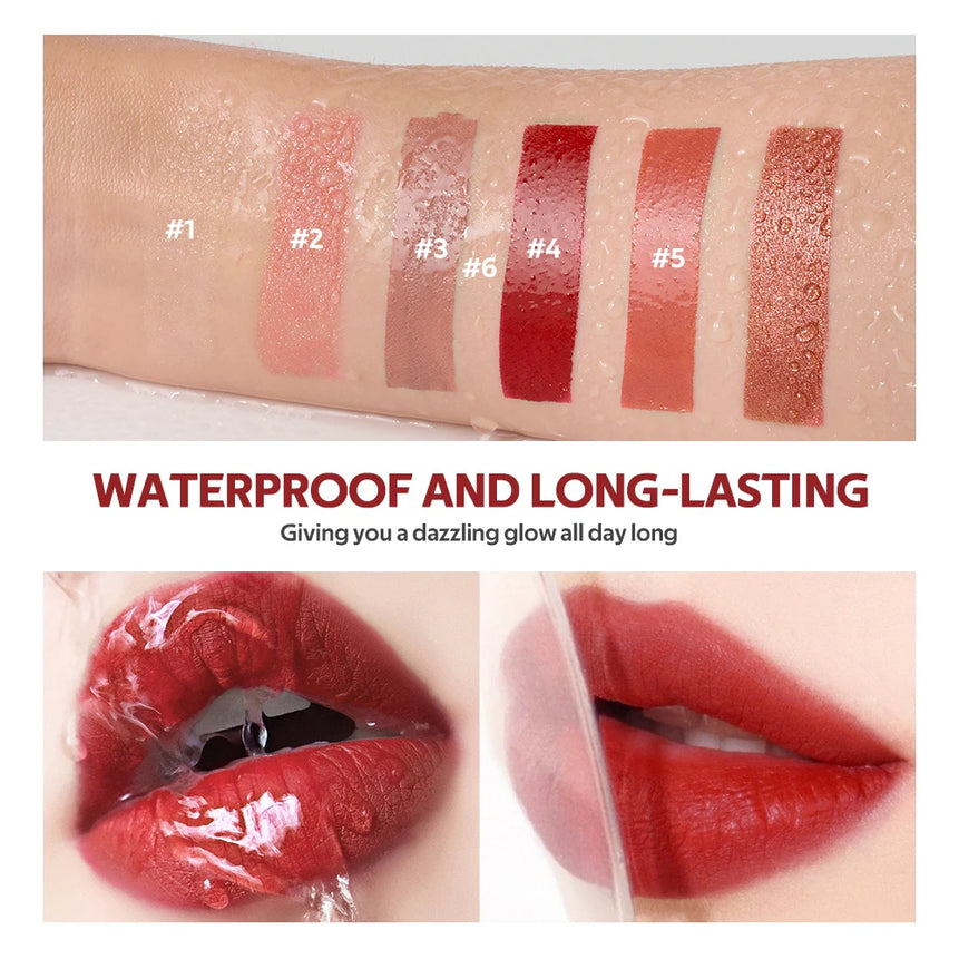 Lakerain Christmas Lip Gloss Set Red Matte Velvet Matte Lip Glaze Holiday Lip Gloss Set Christmas Facial Cosmetics