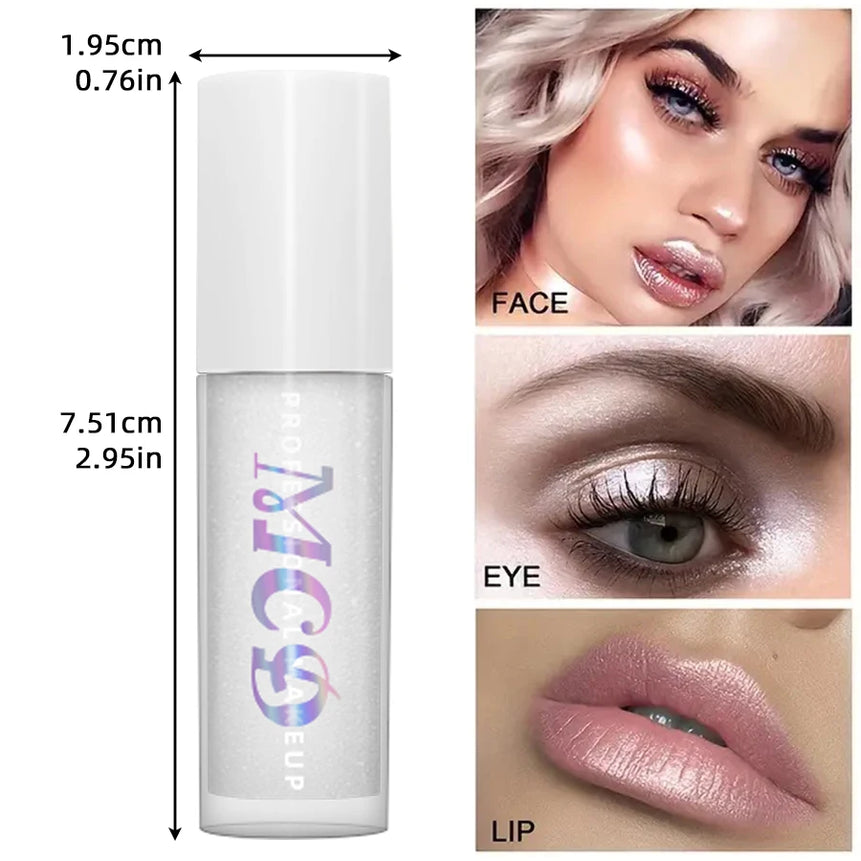7-Color Diamond Liquid Highlighter Spray Waterproof High Gloss Glitter Body Bronzer Face Contour Makeup for Women Cosmetics