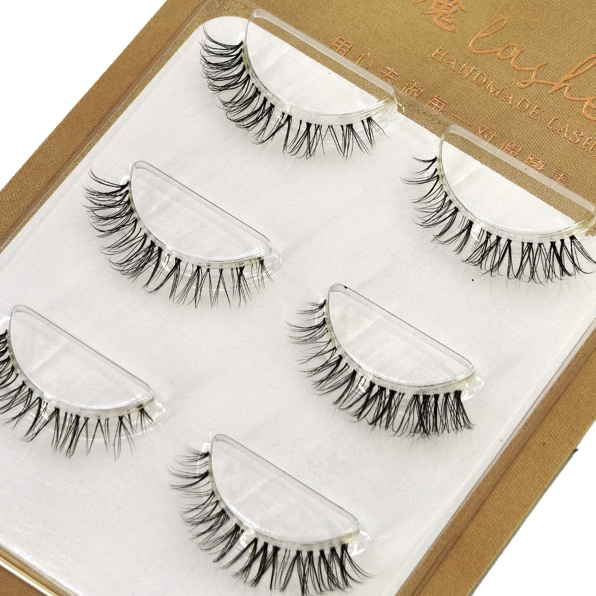 NEW 3Pairs 5d Mink Lashes 3D Mink Eyelashes Invisible Band Natural Black Mink False Eyelash Full Strip cilios posticos Reusable