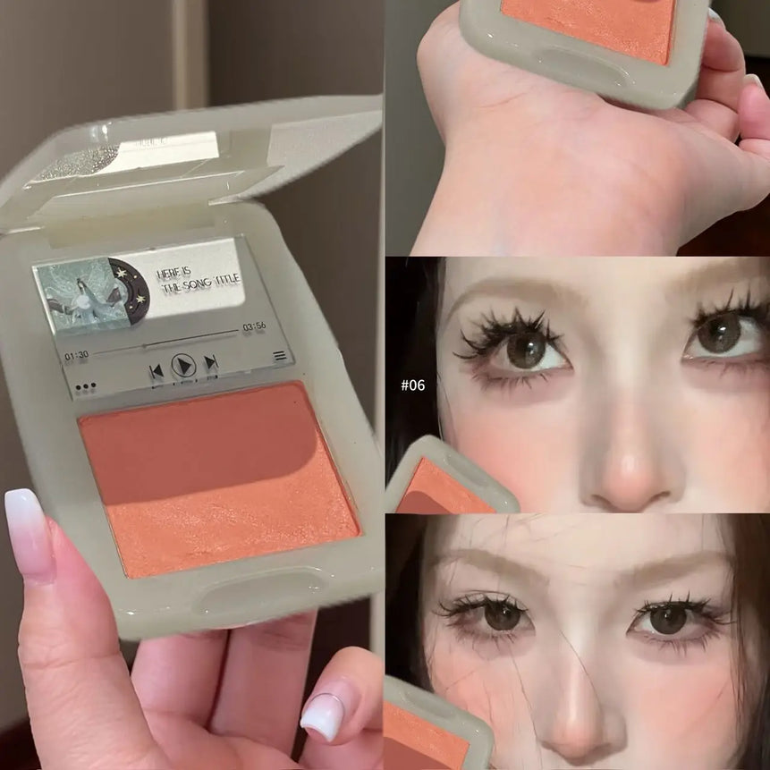 Powder Blusher Disk Monochrome Matte Blush Palette Cheek Tint Natural Facial Rouge Plate Brighten Nude Matte Face Contour Makeup