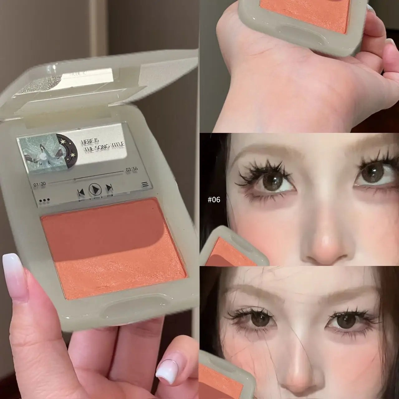 Powder Blusher Disk Monochrome Matte Blush Palette Cheek Tint Natural Facial Rouge Plate Brighten Nude Matte Face Contour Makeup