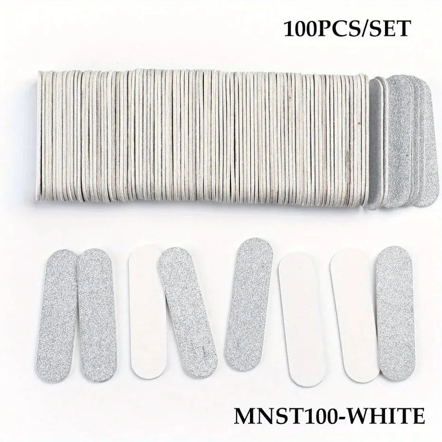 50/100pcs Double Side Nail Files Mini Wood Sanding Buffer Block Set For Gel Polish Manicure Pedicure Salon Nail Art Tools