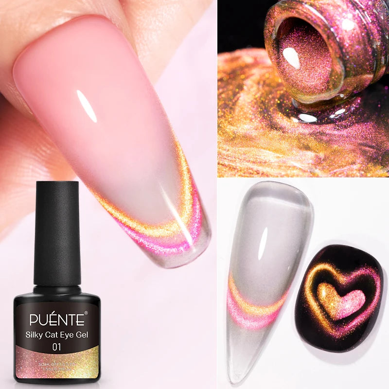 PUENTE Sparkle Platinum Gel Nail Polish 5ML Shiny Gold Silver Glitter Painting Gel Drawing Semi Permanent Varnish For Manicure
