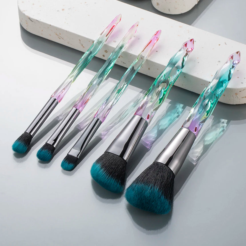 5/10 makeup brushes, crystal-textured makeup brush set, loose powder contouring eyeshadow suitable for ladies/girls