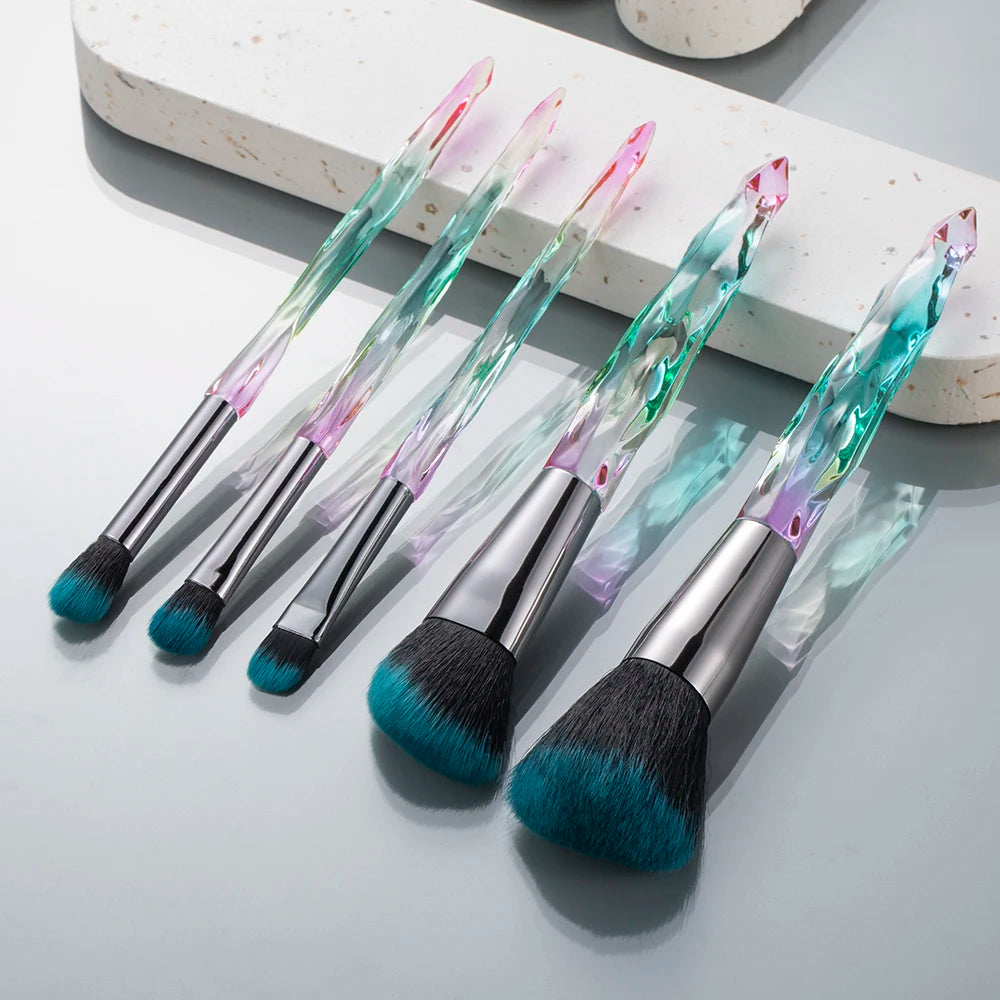 5/10 makeup brushes, crystal-textured makeup brush set, loose powder contouring eyeshadow suitable for ladies/girls