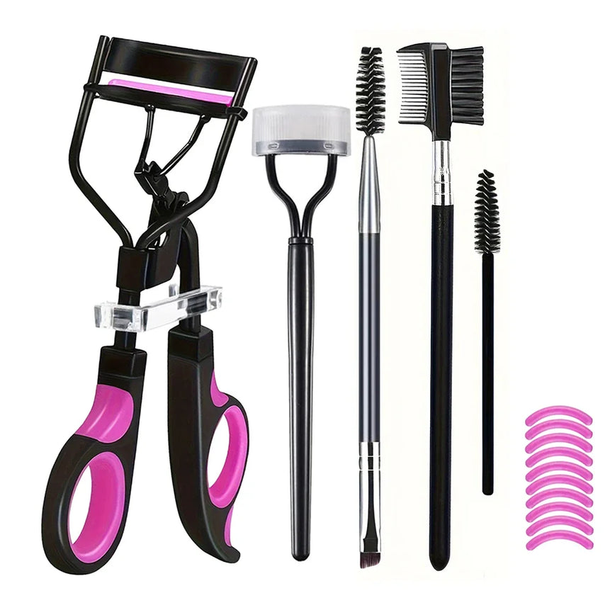 7/15pcs Eyelash Curler Set With Replacement Pads For Women Eyelashes Curling Tweezers Clips Lash Mascara Wands Brush Makeup Tool
