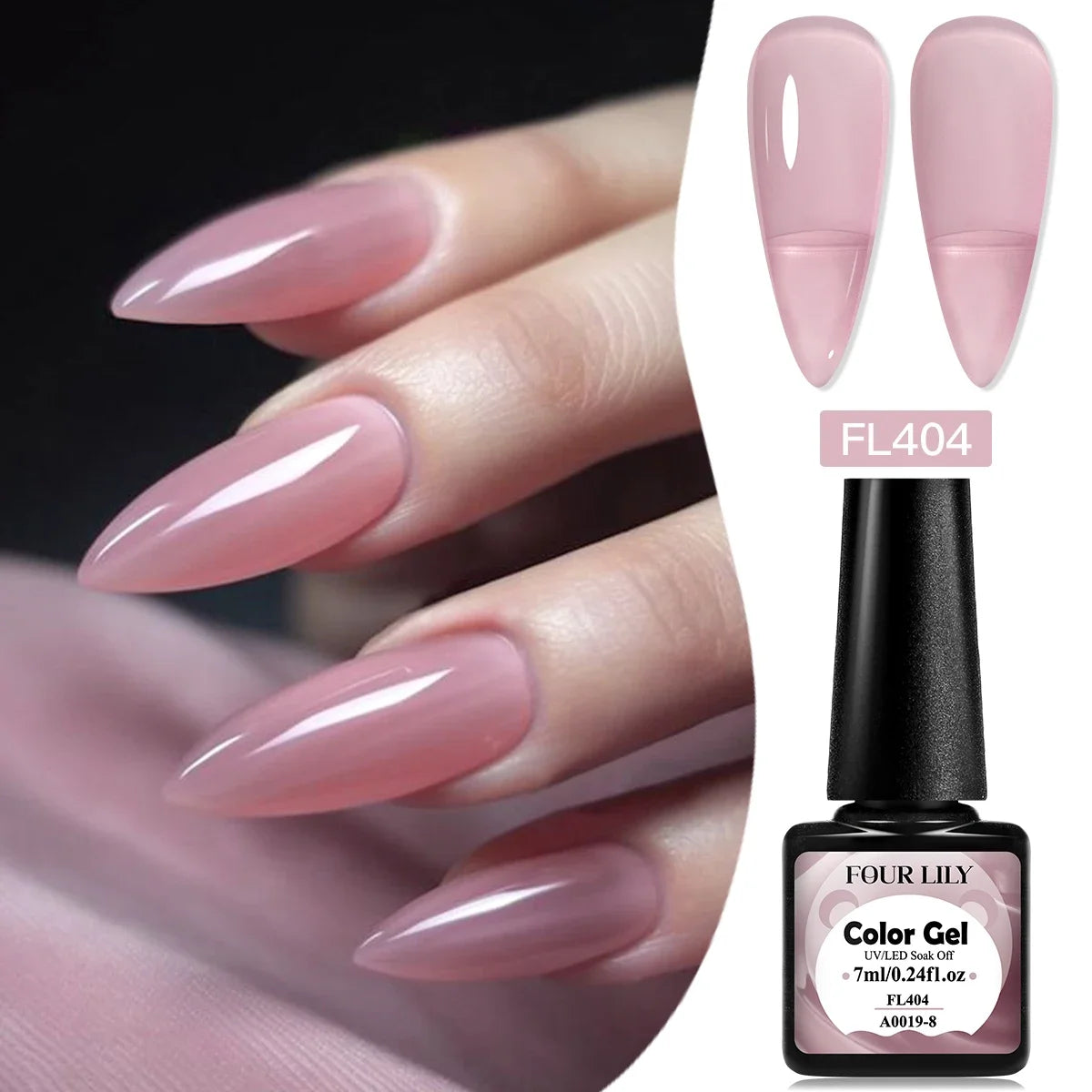 FOUR LILY 7ml Nude Pink Jelly Nail Gel Polish 12 Colors Semi Permanent Soak Off UV LED Gel Polish Nail Art Painting Gel Varnish