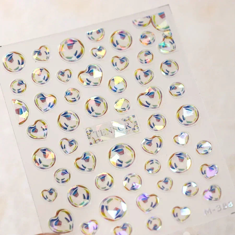 Goldfish Cavort Water Grass Lotus Flower Leaf Brocaded Carp Koi Ripple Droplet Water Bubbles 5D Nail Art Stickers Manicure Decal