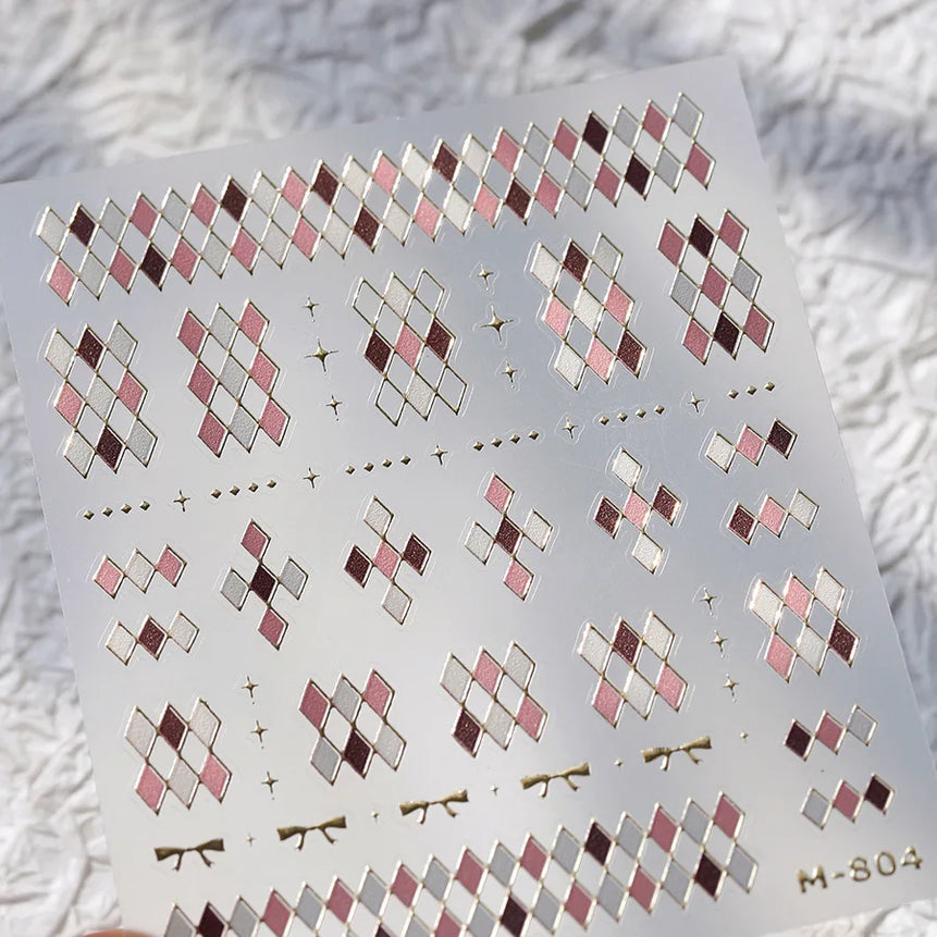 1pcs White 5D Pearl Lace Wave Lines Nail Art Stickers Elegant Exquisite Nail Decoration Decals DIY Self Adhesive Transfer Slider
