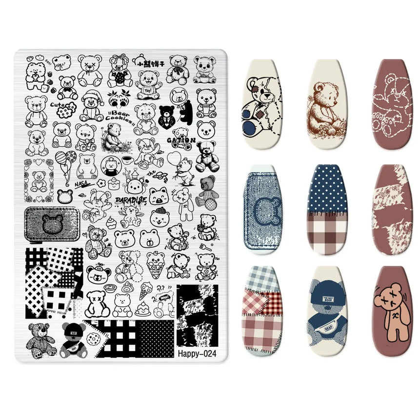 Maple Leaf Nail Stamping Plates Autumn Winter Leaves Design Polish Stencil Nail Printing Stamp Image Manicure Mold Stencil Tool