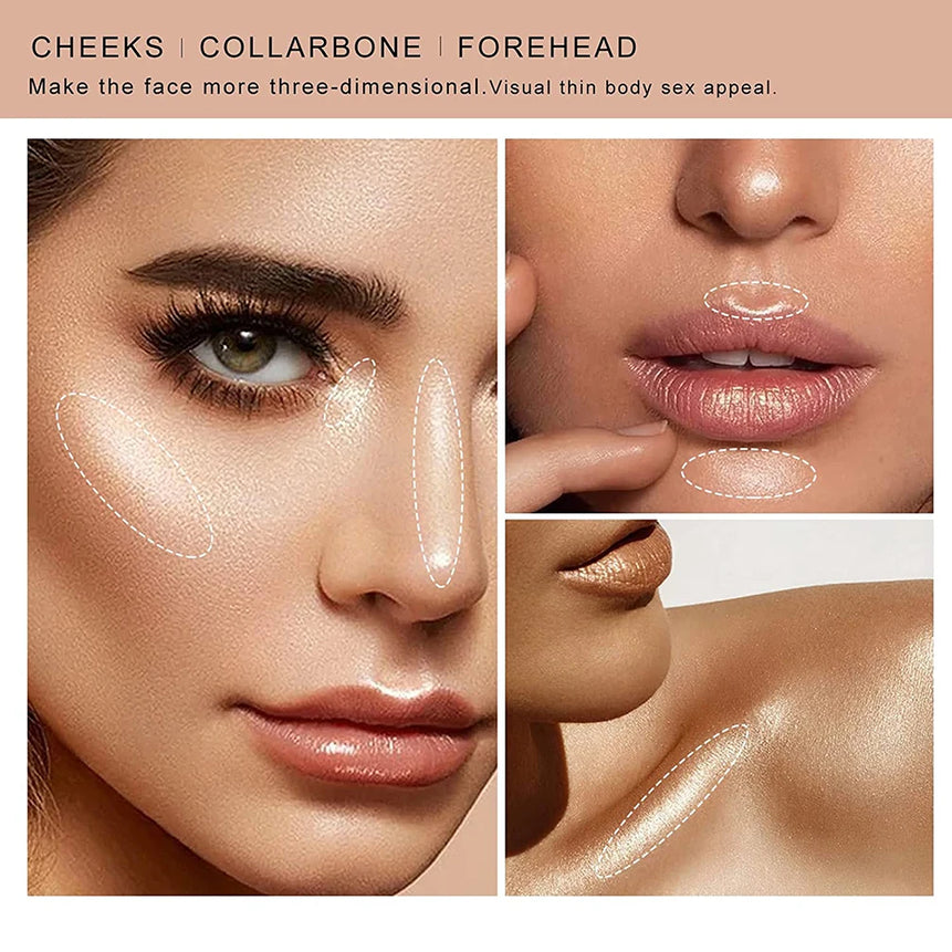 Magical Halo Highlighter Stick Glitter Contouring Bronzer For Face Shimmer Powder Highlight Corrector Contour Illuminator Makeup