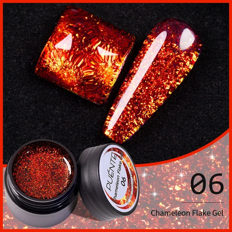 PUENTE Sparkle Platinum Gel Nail Polish 5ML Shiny Gold Silver Glitter Painting Gel Drawing Semi Permanent Varnish For Manicure