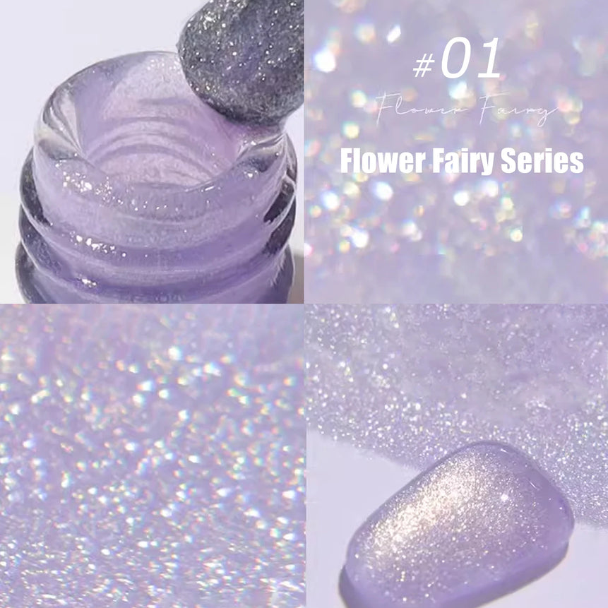 MIANEL1-12pcs 12ML Pink Blue White Green Series With Explosive Glitter Gel Nail Polish, Popular Yun Brocade Diamond Gel Polish
