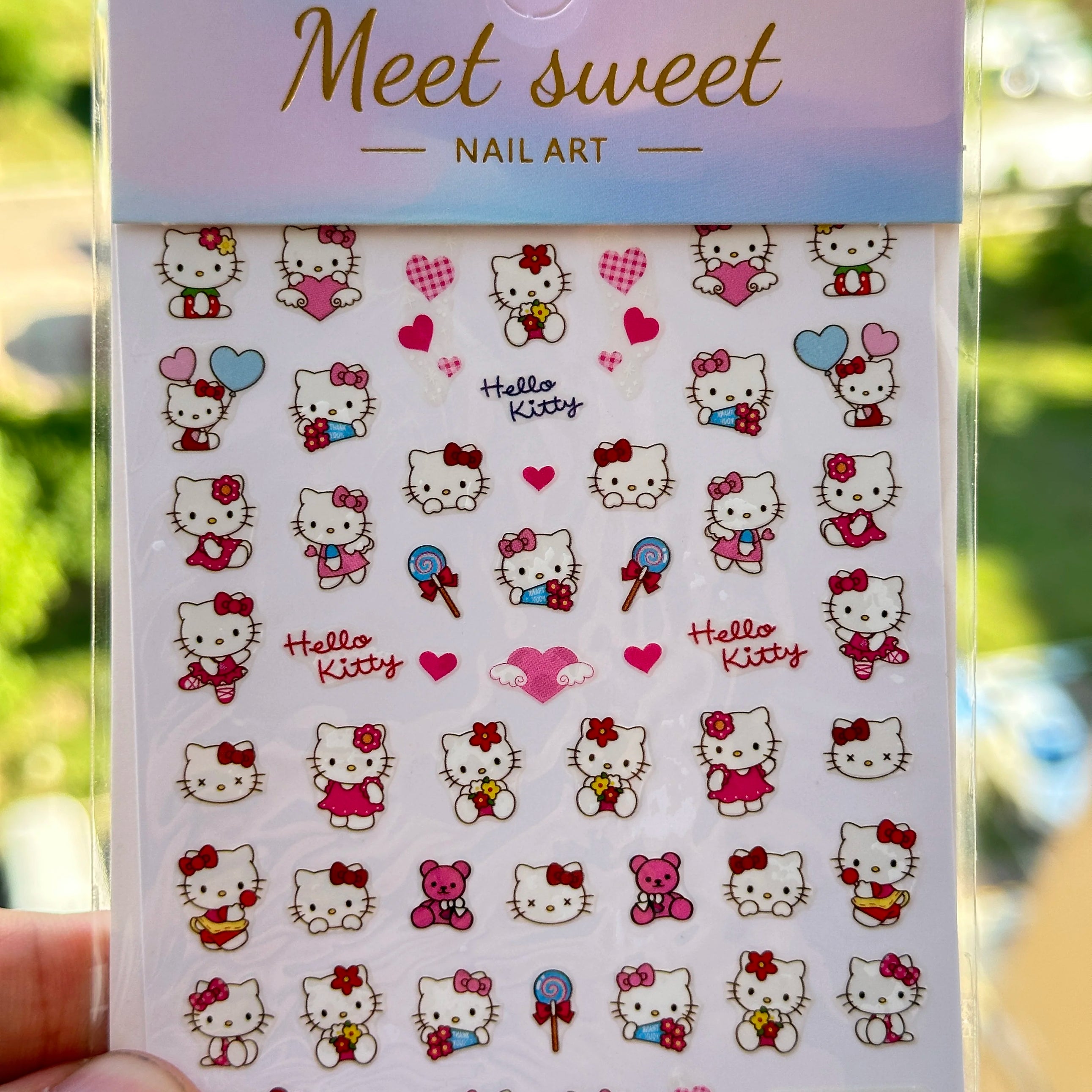 4PCS/1PC Set 3D Kawaii Sanrioed Nail Stickers,Hello Kitty Kuromi Melody Cartoon Nail Decals Decoration Supplies,Press on Nails