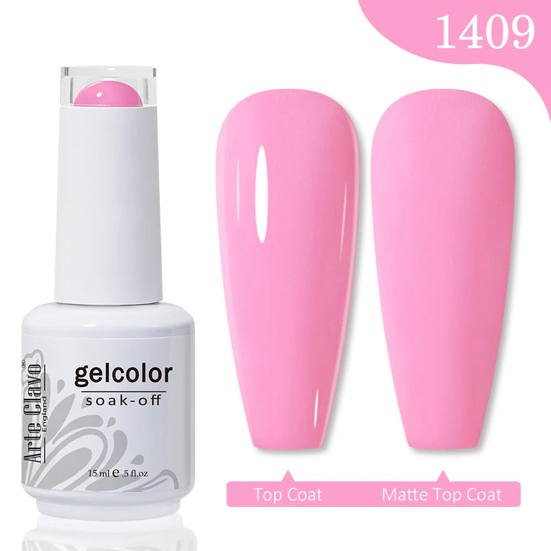 Arte Clavo 15ml Rose Red Pink Color Gel Nail Polish Autumn Winter Hot Sale Long Lasting Soak Off For Manicure Nail Art Gel