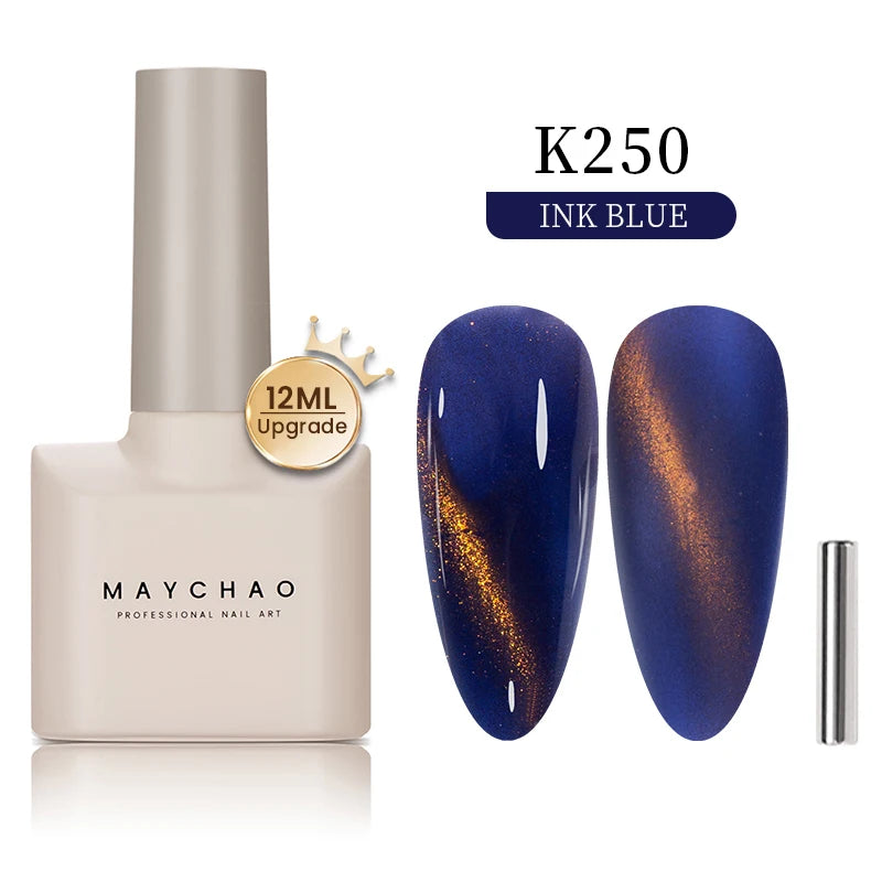 MAYCHAO 10ml Cat Magnetic Gel Nail Polish Cat Eye Glitter Effect Semi Permanent Soak Off UV Gel Varnish Manicure For Nail Art