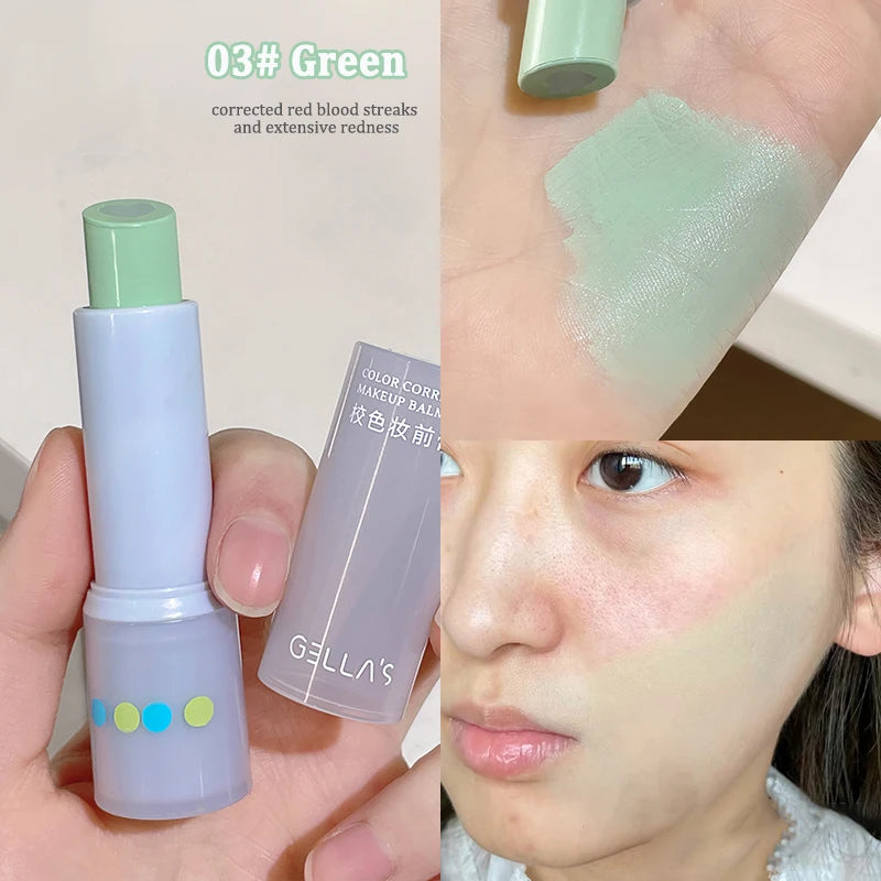 Color Correcting Makeup Primer Balm Moisturizing Green Purple Concealer Cream Cover Dark Circles Brighten Face Foundation Base