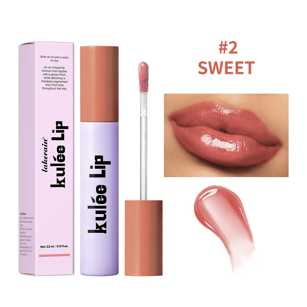 Staining Lip Oil Kulfée Lip Gloss Stain Two In One Long Lasting Deep Hydration Moisturizing Non Sticky Waterproof Lip Cosmetics