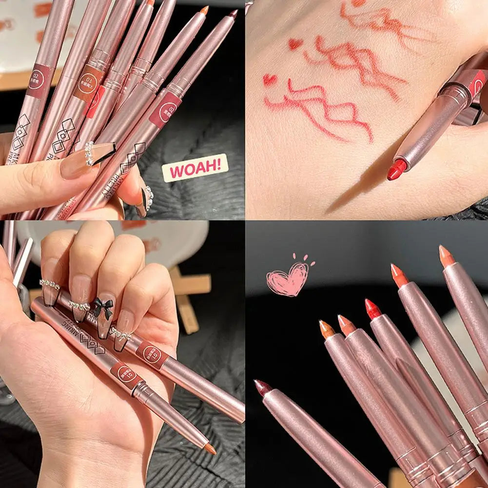 Matte lipliner Long-lasting Automatic Lip Liner Lipstick Lip Pencil Line Pen Beauty Waterproof Moisturizing