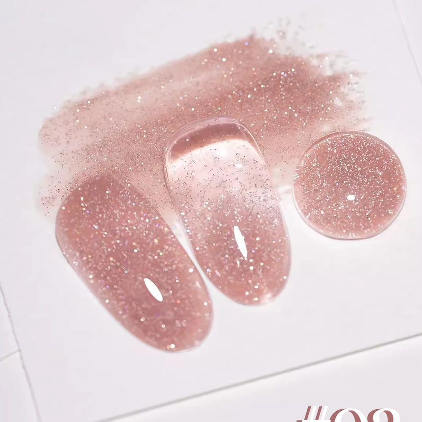 MIANEL1-12pcs 12ML Pink Blue White Green Series With Explosive Glitter Gel Nail Polish, Popular Yun Brocade Diamond Gel Polish