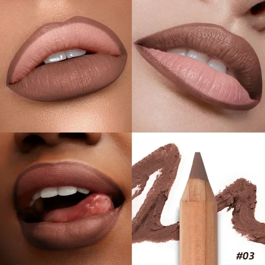 8-colors Matte Lip Liner Pencil Lip Contour Lipstick Pen Nude Brown Lipstick Pencil Natural Lasting Waterproof Lipliner Makeup