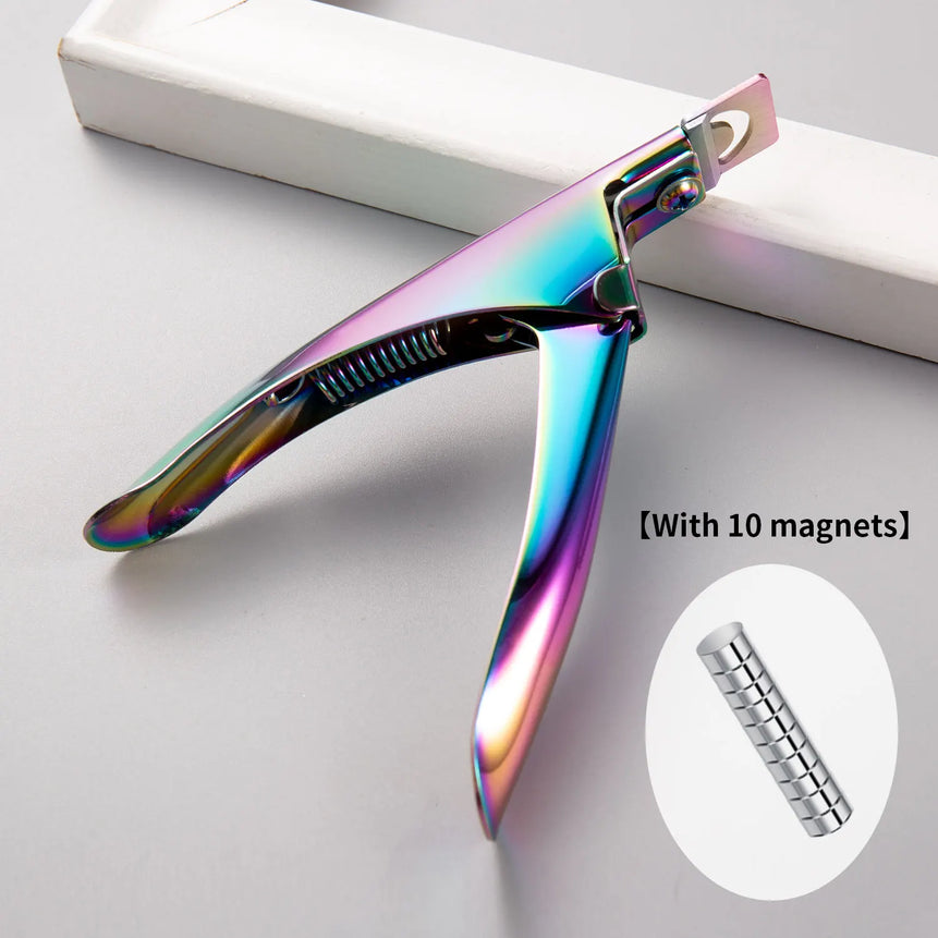 5pcs Nail Care Set with Magnets Cuticle Trimmer Straight Nail Clipper Metal Pushers Dead Skin Gel Nail Remover Manicure Tools