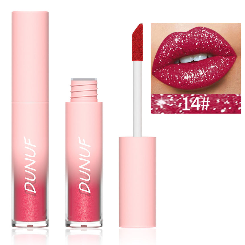 18 Color Sexy Red Diamond Glitter Lip Gloss Metallic Waterproof Long Lasting Matte Shimmer Liquid Lipstick Women Makeup Cosmetic