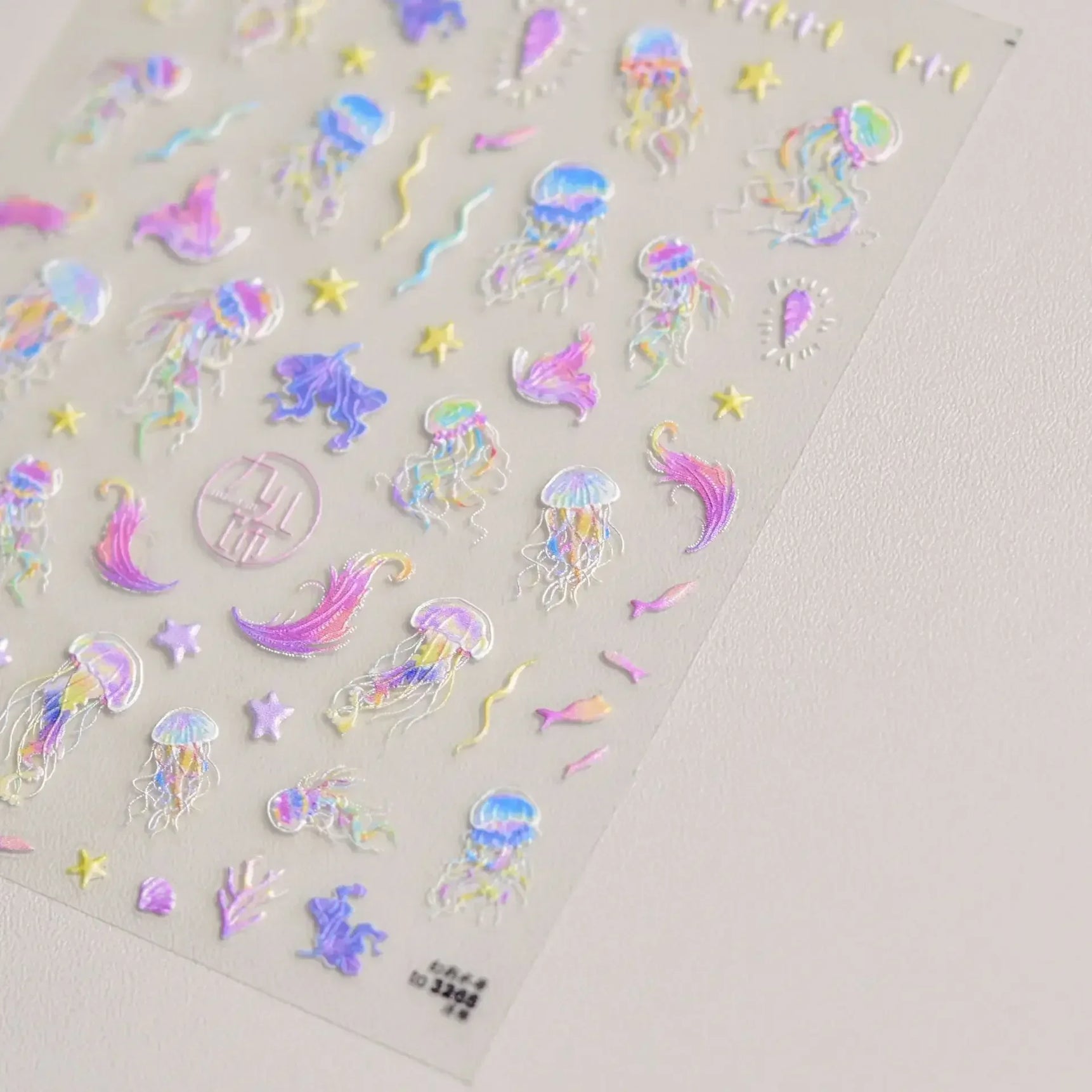 Goldfish Cavort Water Grass Lotus Flower Leaf Brocaded Carp Koi Ripple Droplet Water Bubbles 5D Nail Art Stickers Manicure Decal