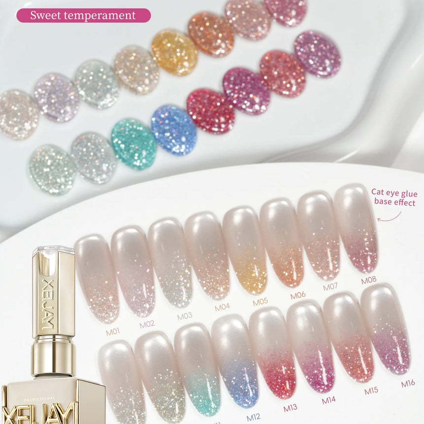 Diamond Glitter Nail Art 16 Colors 15ml Gel Nail Polish Soaking UV LED Nail Gel Salon Female Nail Art Tools Fashion