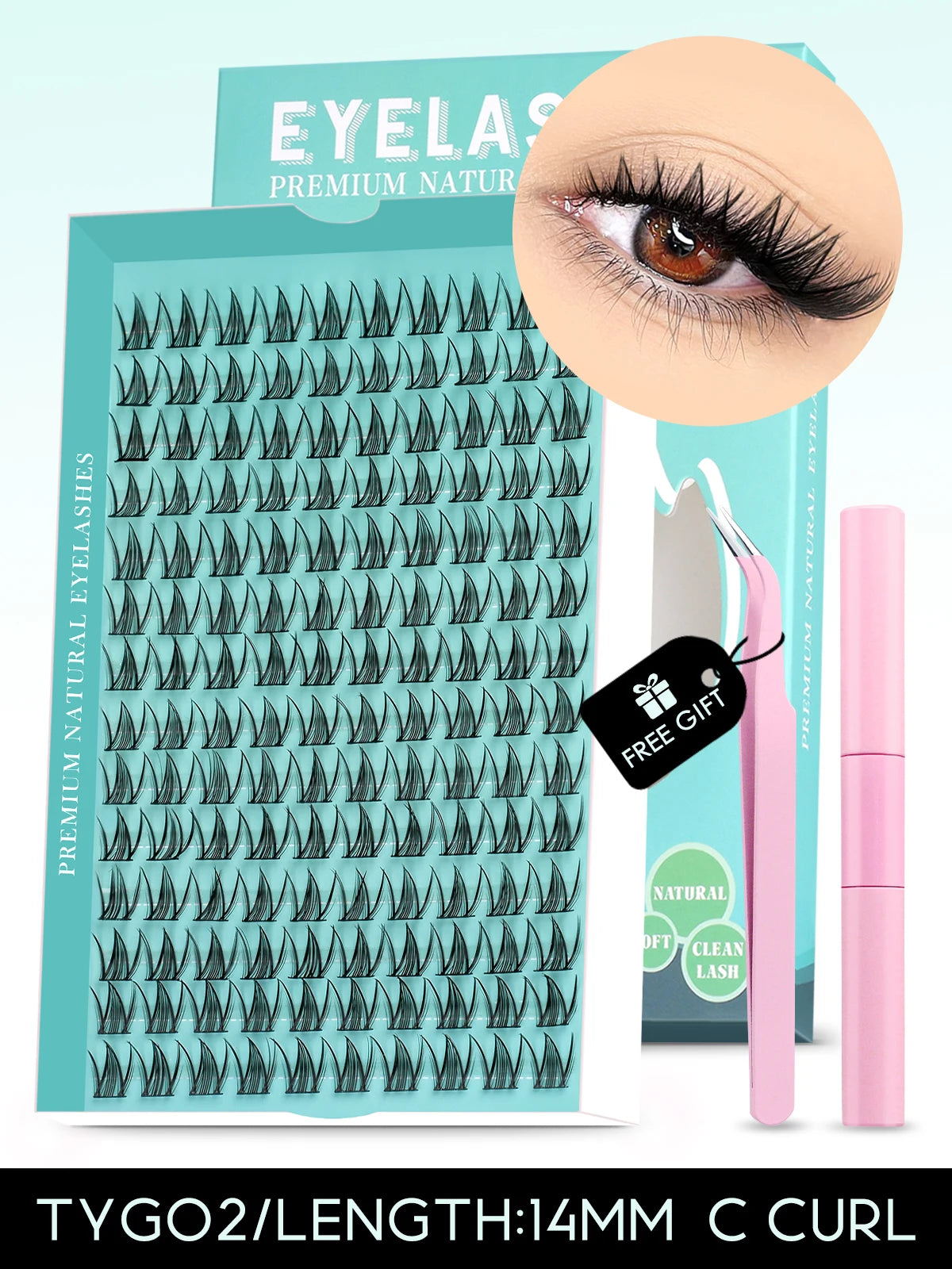 GROINNEYA DIY Lash Kit 10-18mm Manga Lashes Mixed Tray Lash Clusters Individual Eyelashes Kit with Lash Bond DIY Lashes