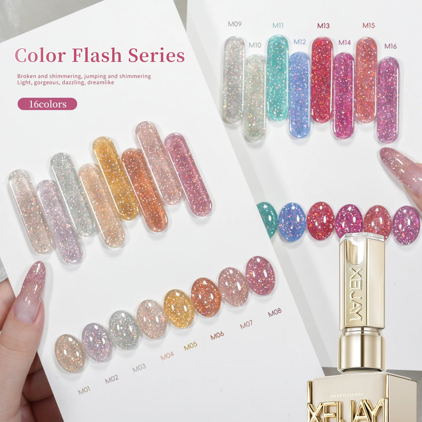 Diamond Glitter Nail Art 16 Colors 15ml Gel Nail Polish Soaking UV LED Nail Gel Salon Female Nail Art Tools Fashion