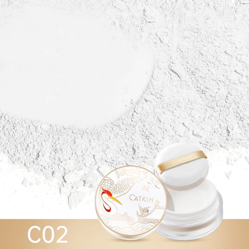CATKIN Air Loose Setting Powder Oil Control Matte Natural with Puff, Makeup Loose Powder