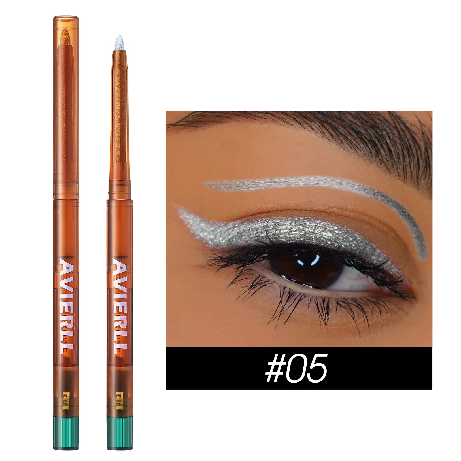 Eyeliner Gel Pencil 1pc, Metallic Color Gradient Eyeliner, Chameleon Glitter Waterproof Eyeliner Pen, 24h Long-Lasting Eyeliner