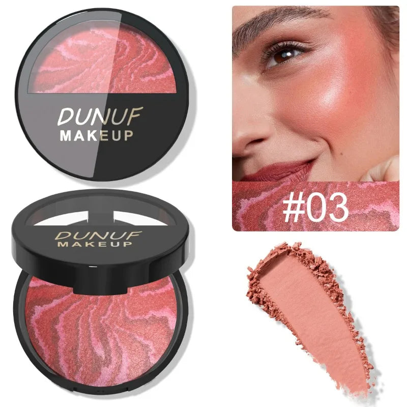 3 Color Natural Blush Bake Powder Palette Matte Blush Lightweight Breathable Makeup Contouring Cheek Redness Correcting Powder