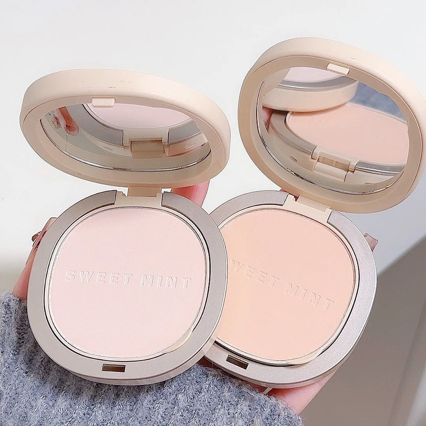 Pressed Powder Transparent White Brighten Oil Control Waterproof Lasting Natural Face Makeup Powder Cosmetic