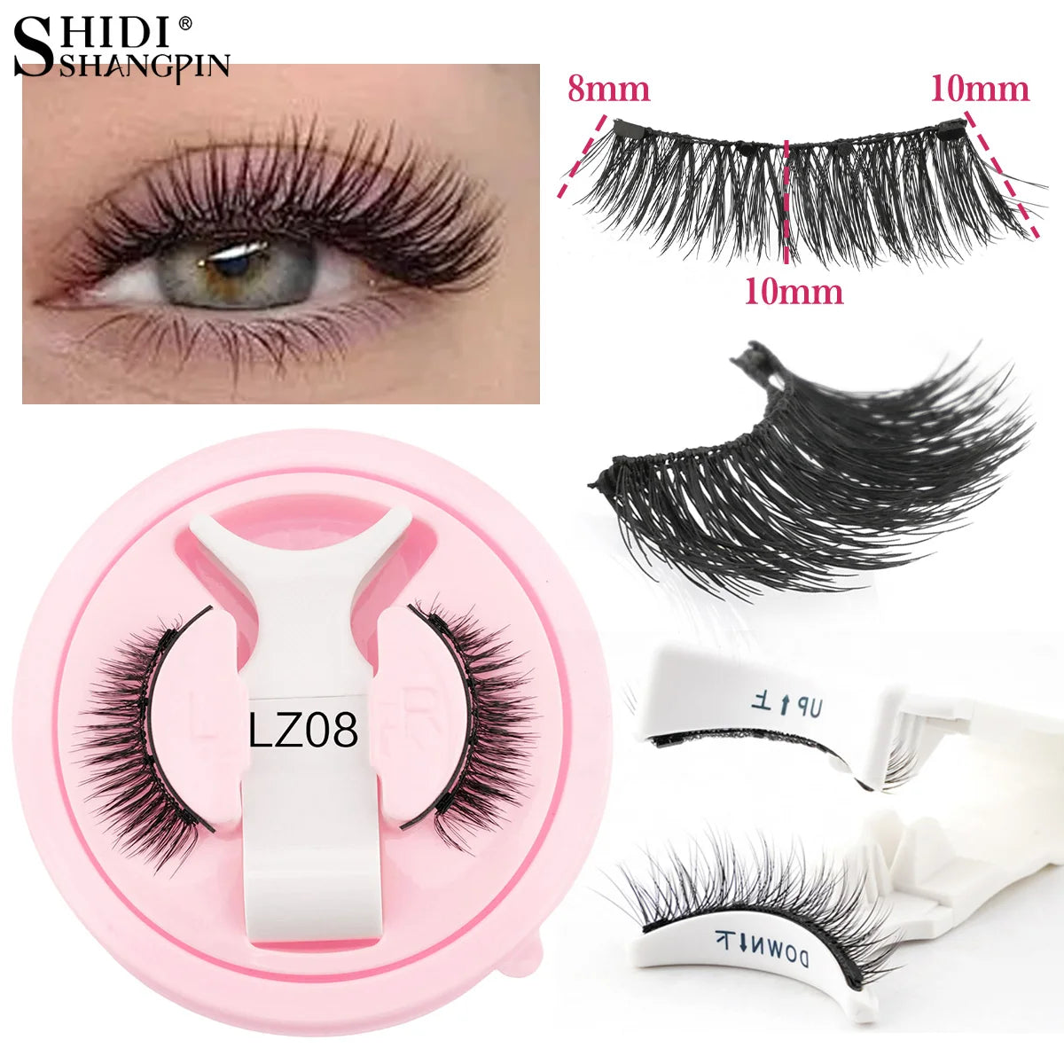 Hot 1 Pair Magnetic Eyelashes Handmade Fluffy Faux Mink Lashes Reusable Natural False Eyelashes and Magnetic Tweezers Set Makeup
