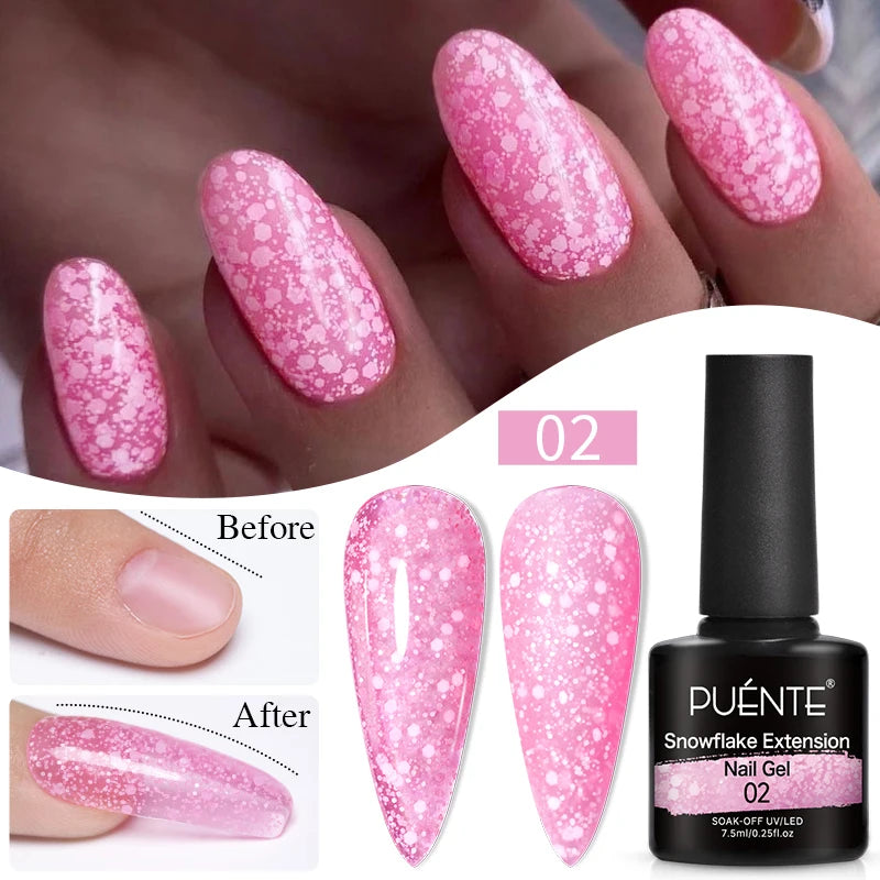 PUENTE 7.5ML Red Flame Reflective Gel Nail Polish Flash Sparkling Red Glitter Nail Gel Soak Off UV Semi-permanent Nail Varnish