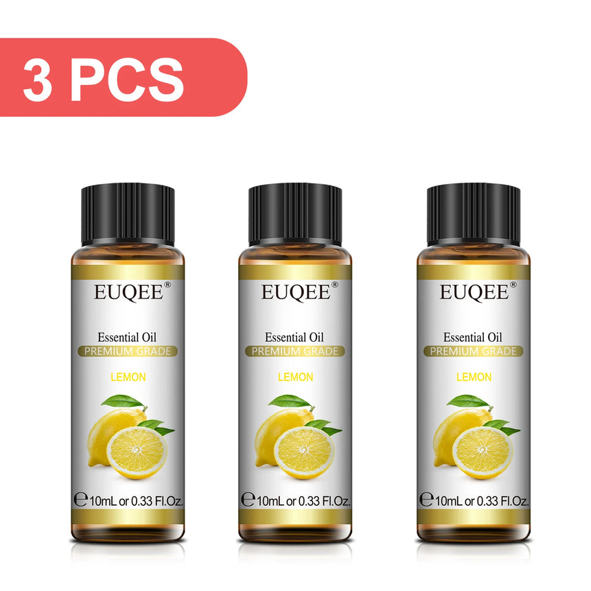 EUQEE 3PCS 10ml Pure Plant Essential Aromatherapy Oils Sandalwood Cedarwood Citronella Cinnamon Aroma for Humidifiers Diffusers