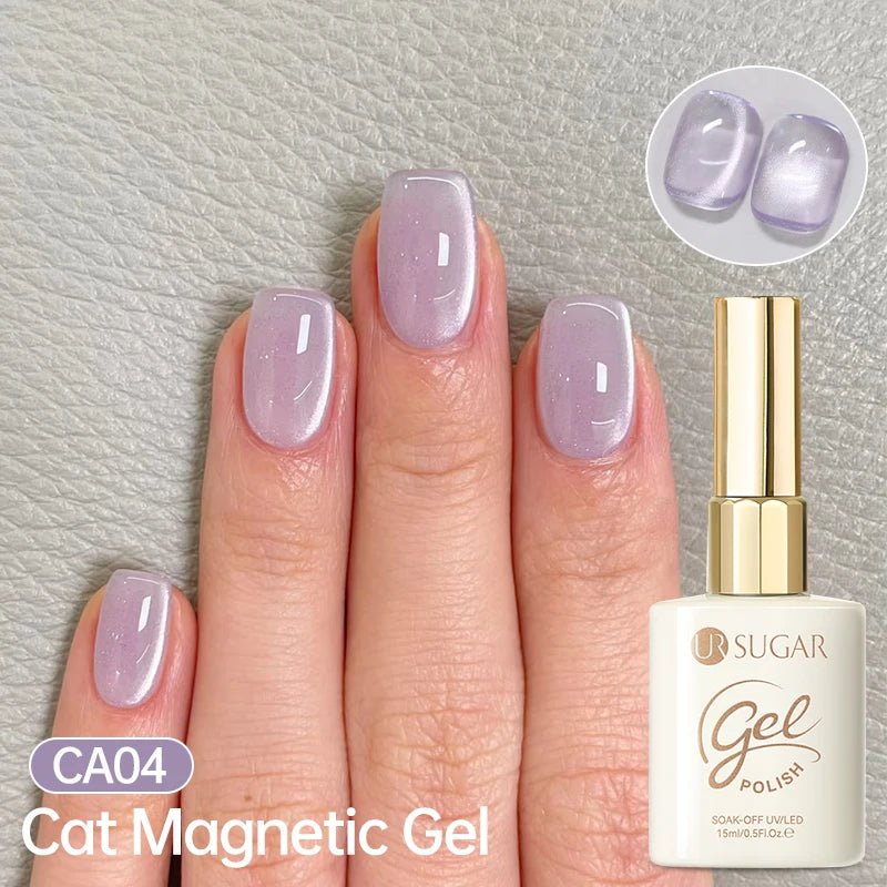 UR SUGAR 15ml Jelly Pink Cat Magnetic Gel Nail Polish Glitter ICE Soak Off Ceramic UV Gel Semi-permanent Nail Supplies Manicure