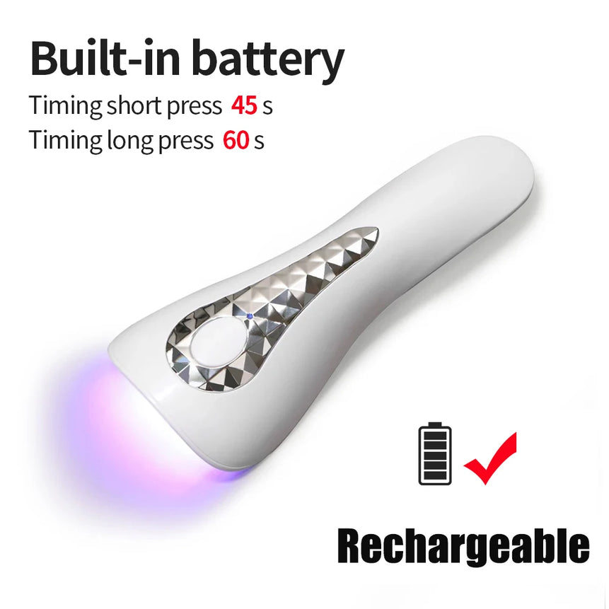 LINMANDA Handheld UV LED Nail Lamp USB Rechargeable Mini Manicure Lamp Nail Dryer With 5 Lamp Beads Quick Drying Gel Nail Polish