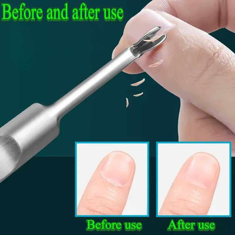6pcs Stainless Steel Nail Polish Remover Tool Set,Gel Scraper Manicure Pedicure Kit,Suitable for Fingernails and nail scissors