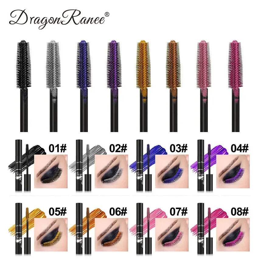 Colorful Mascara Blue Gold Pink Glitter Shimmer Mascara Waterproof Lasting Thick Curling Lengthen Eyelash Extension Mascara